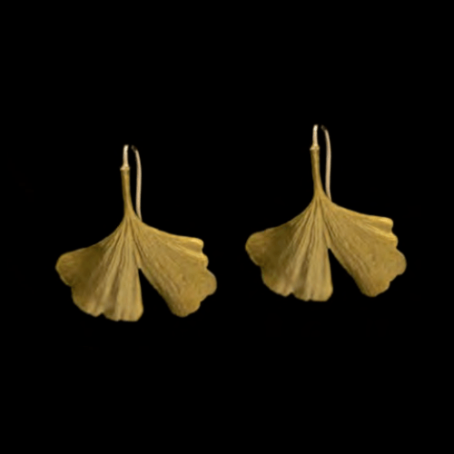 Ginkgo | Frozen Wire Earring | Bronze - Earring - Michael Michaud