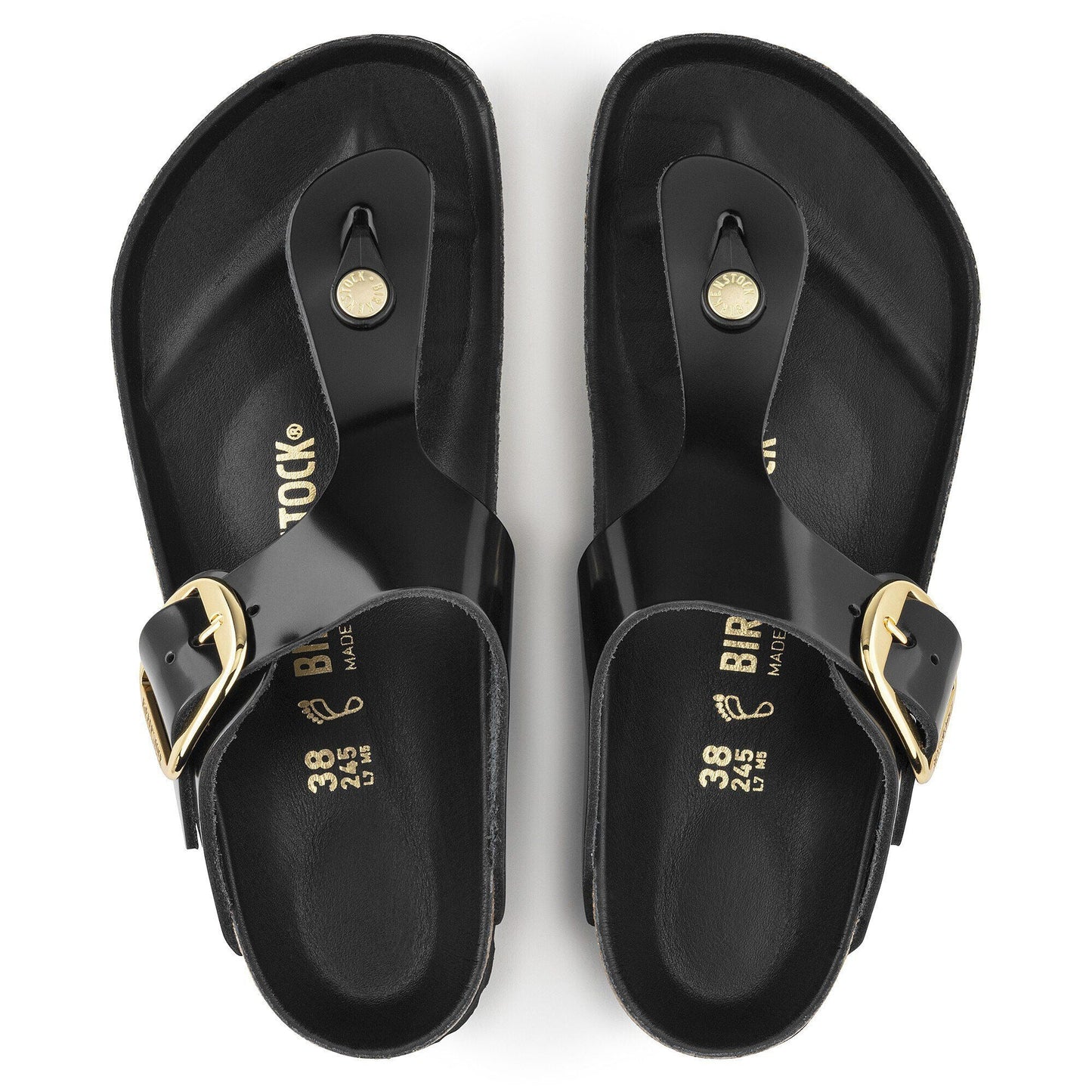 Gizeh Big Buckle | High - Shine Patent Leather | Black - sandals - Birkenstock