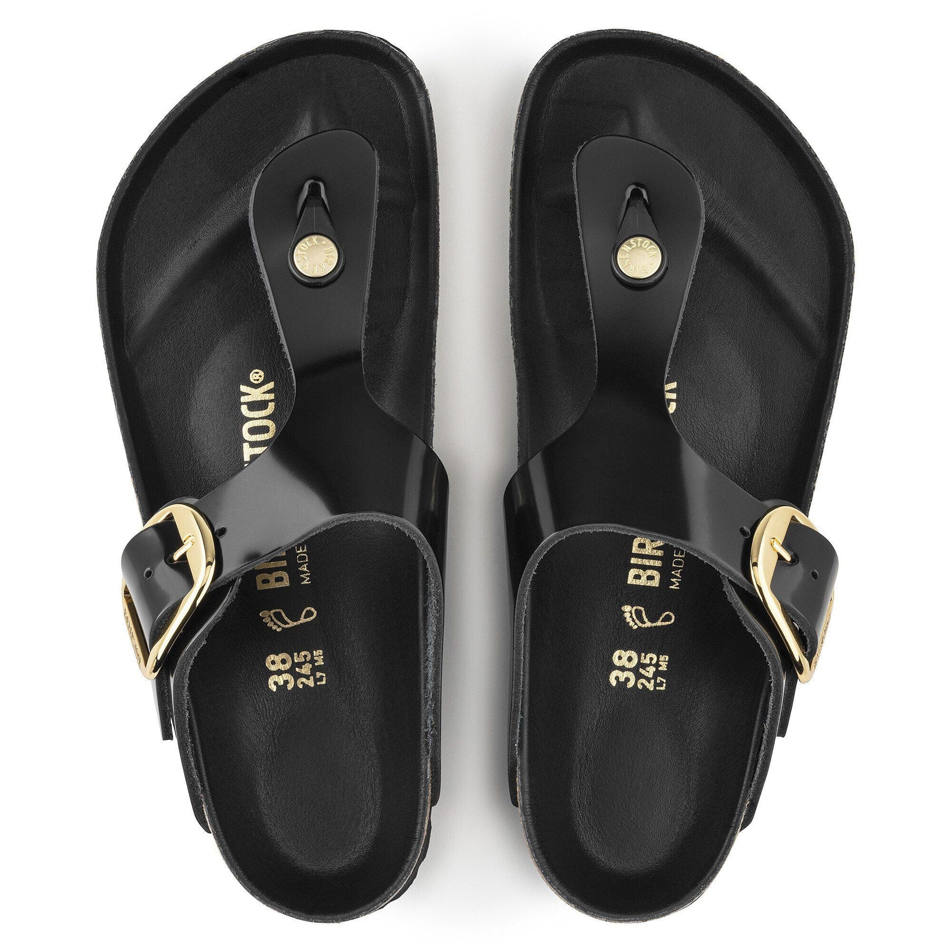 Gizeh Big Buckle | High - Shine Patent Leather | Black - sandals - Birkenstock