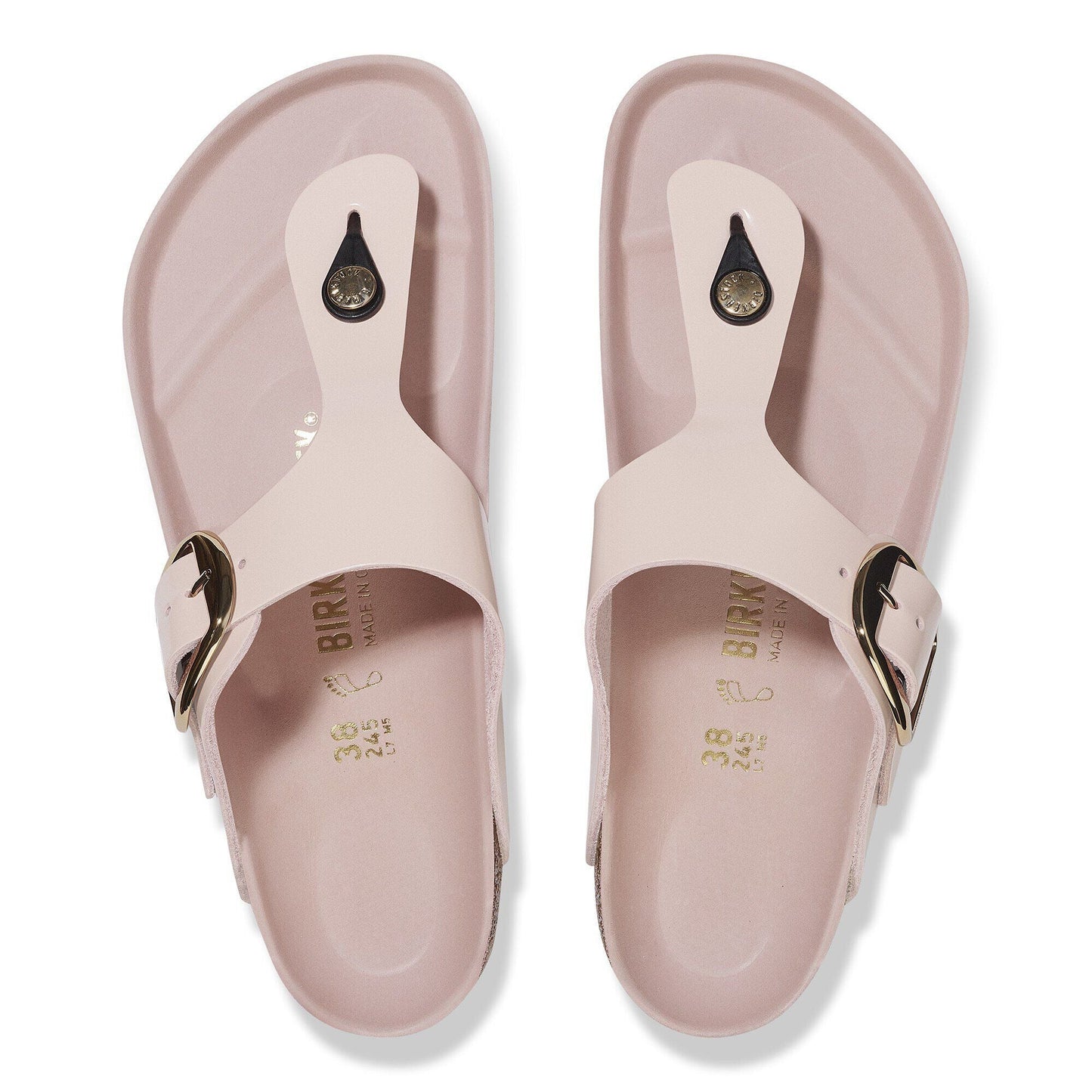 Gizeh Big Buckle | High - Shine Patent Leather | Light Rose - sandals - Birkenstock
