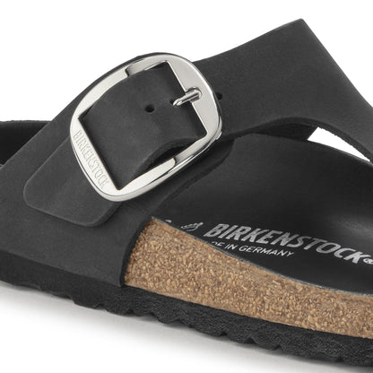 Gizeh Big Buckle | Oiled Leather | Black - sandals - Birkenstock