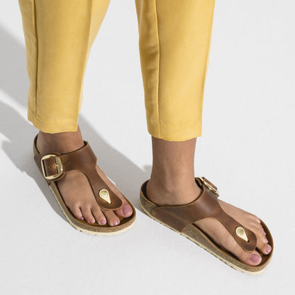 Gizeh Big Buckle | Oiled Leather | Cognac - sandals - Birkenstock