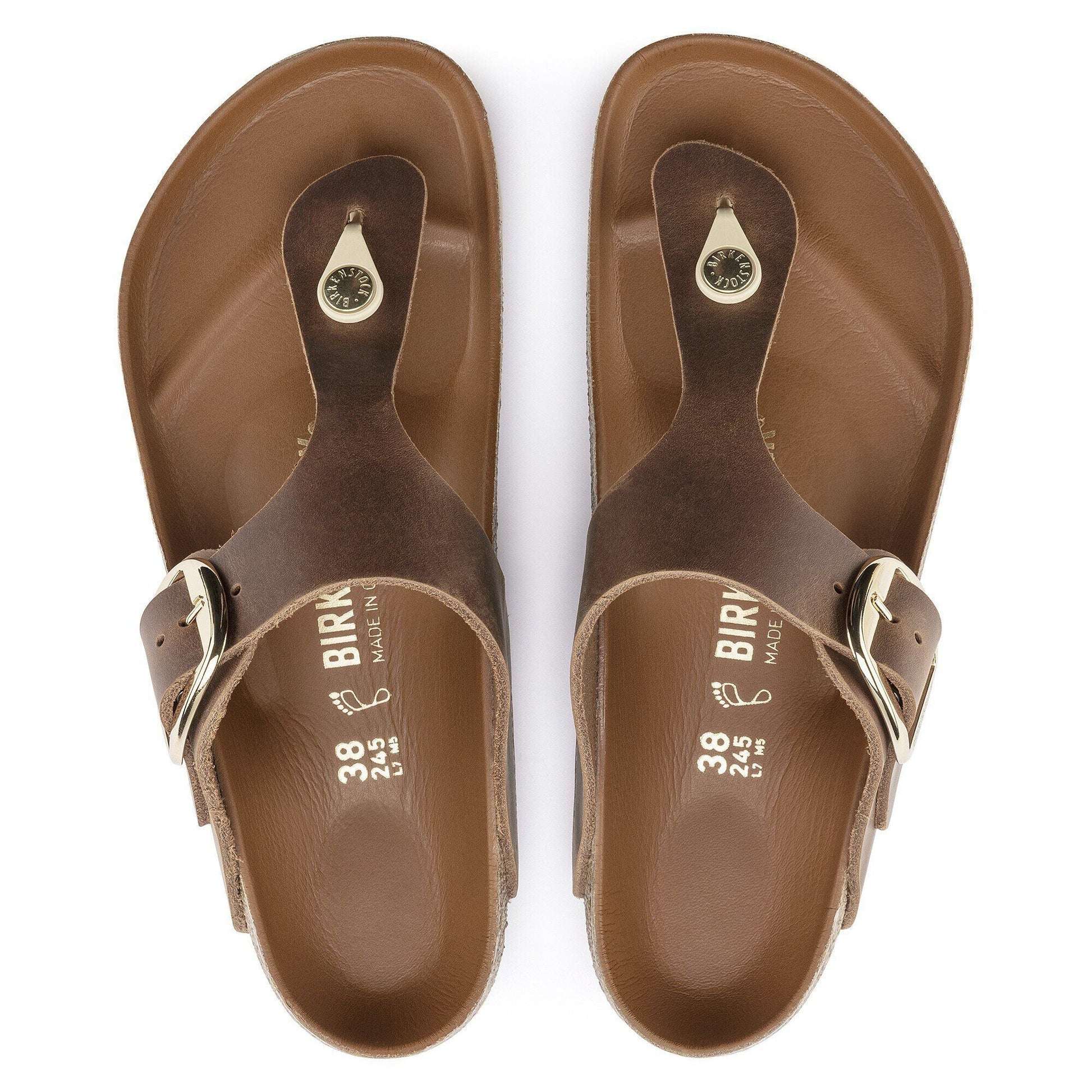 Gizeh Big Buckle | Oiled Leather | Cognac - sandals - Birkenstock