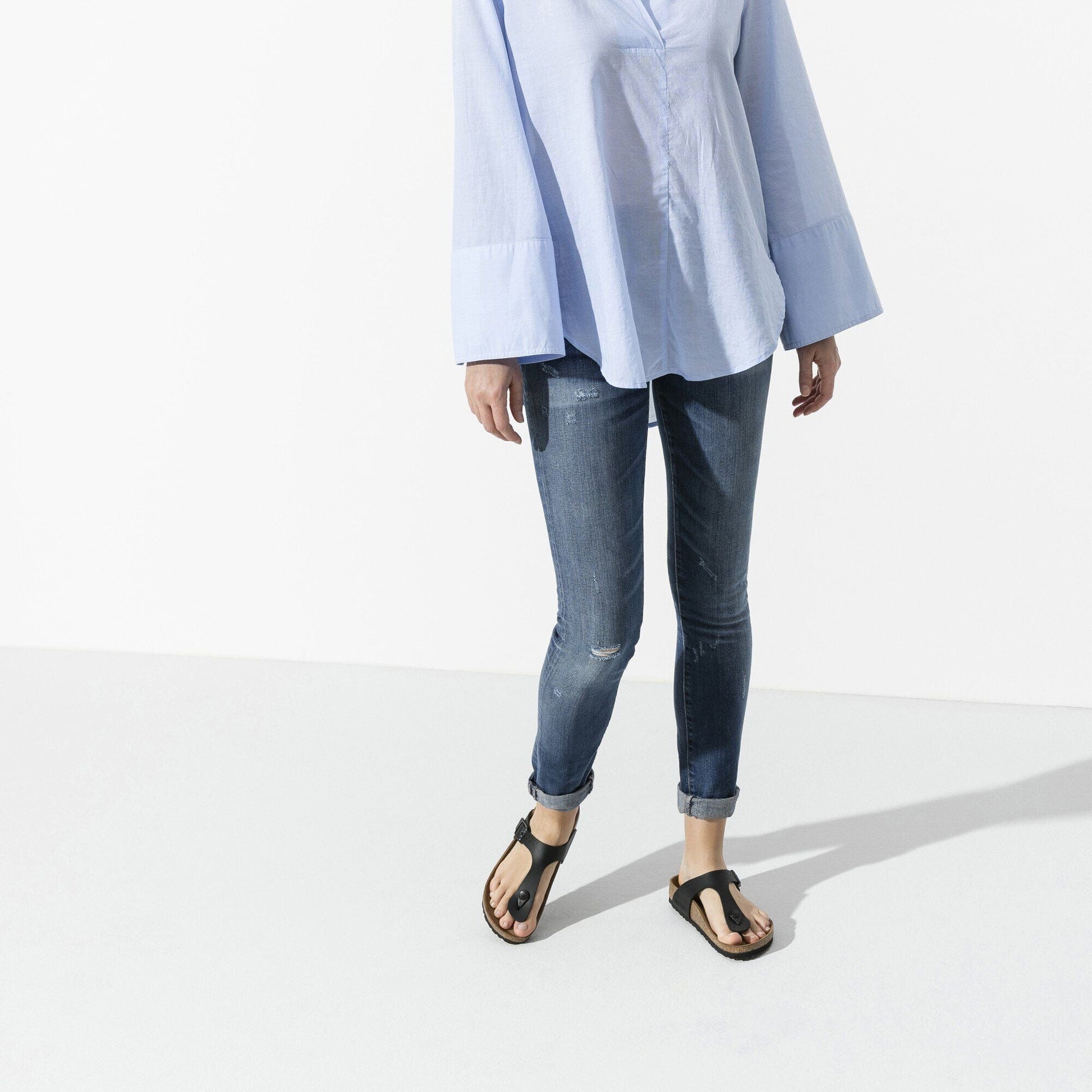 Gizeh | Birko - Flor | Black - sandals - Birkenstock