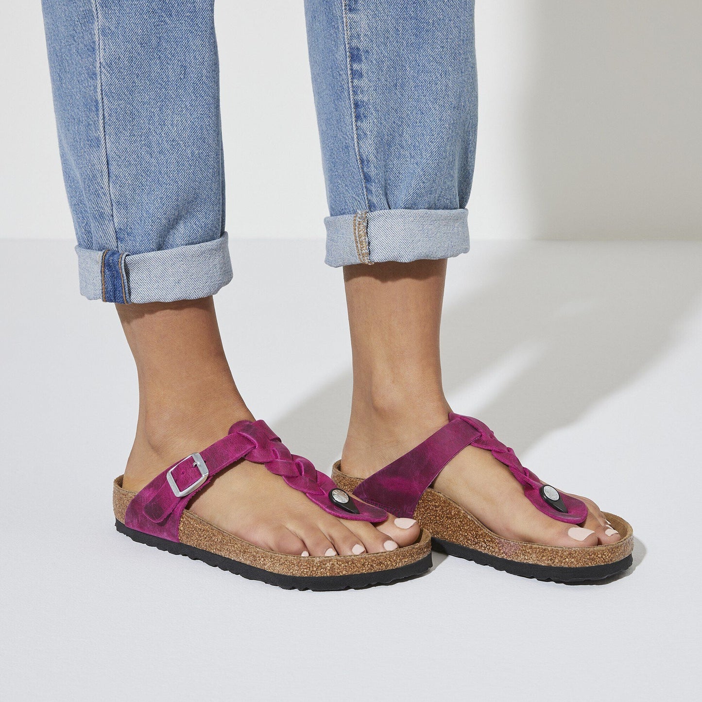 Gizeh Braided | Oiled Leather | Festival Fuchsia - sandals - Birkenstock