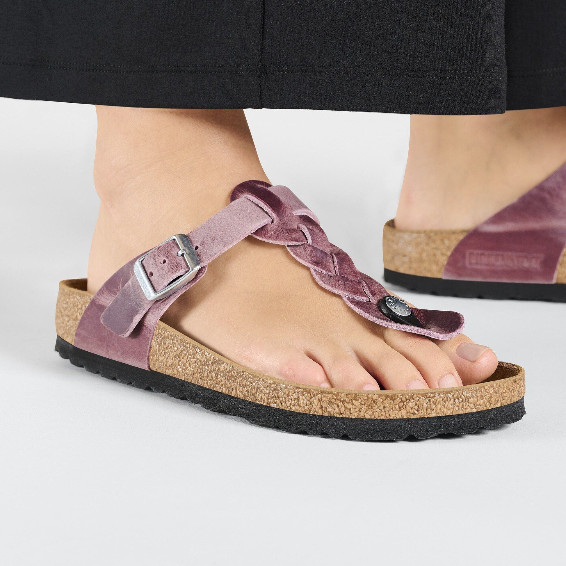 Gizeh Braided | Oiled Leather | Lavender - sandals - Birkenstock