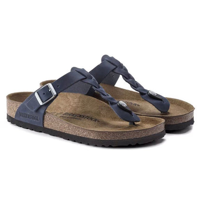 Gizeh Braided | Oiled Leather | Navy - sandals - Birkenstock