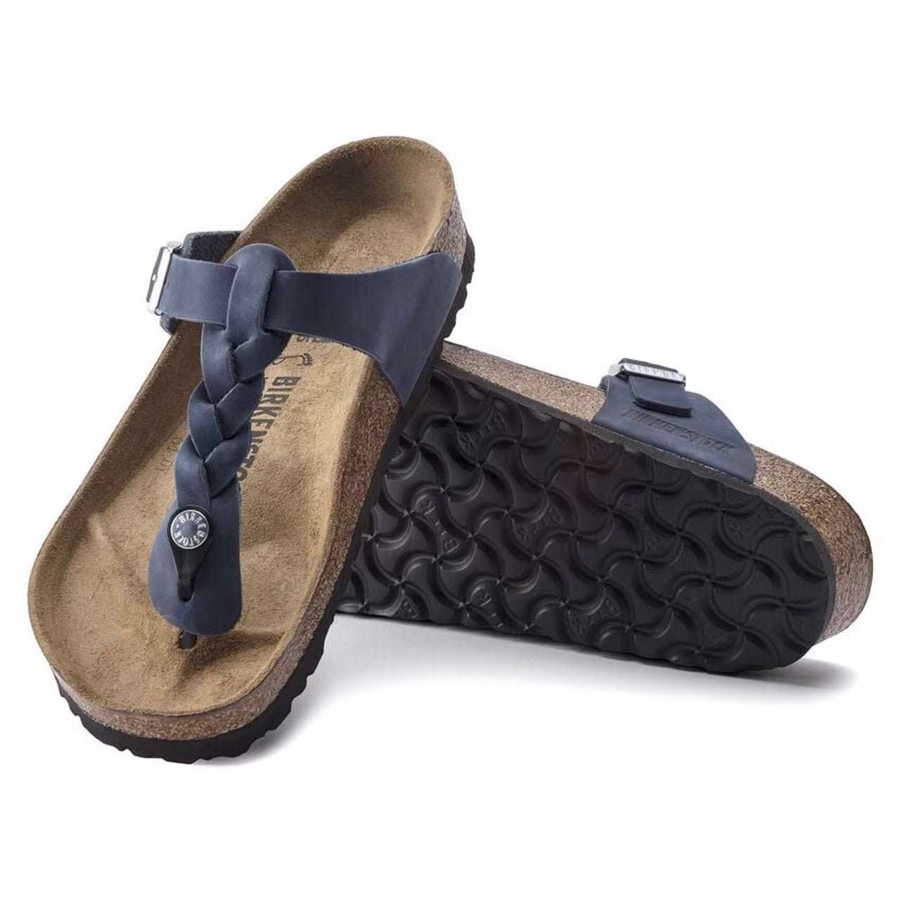 Gizeh Braided | Oiled Leather | Navy - sandals - Birkenstock