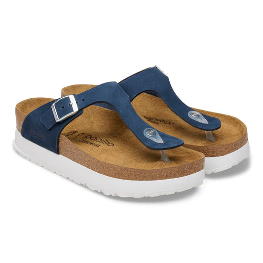 Gizeh Flex Platform | Nubuk | New Navy - sandals - Birkenstock