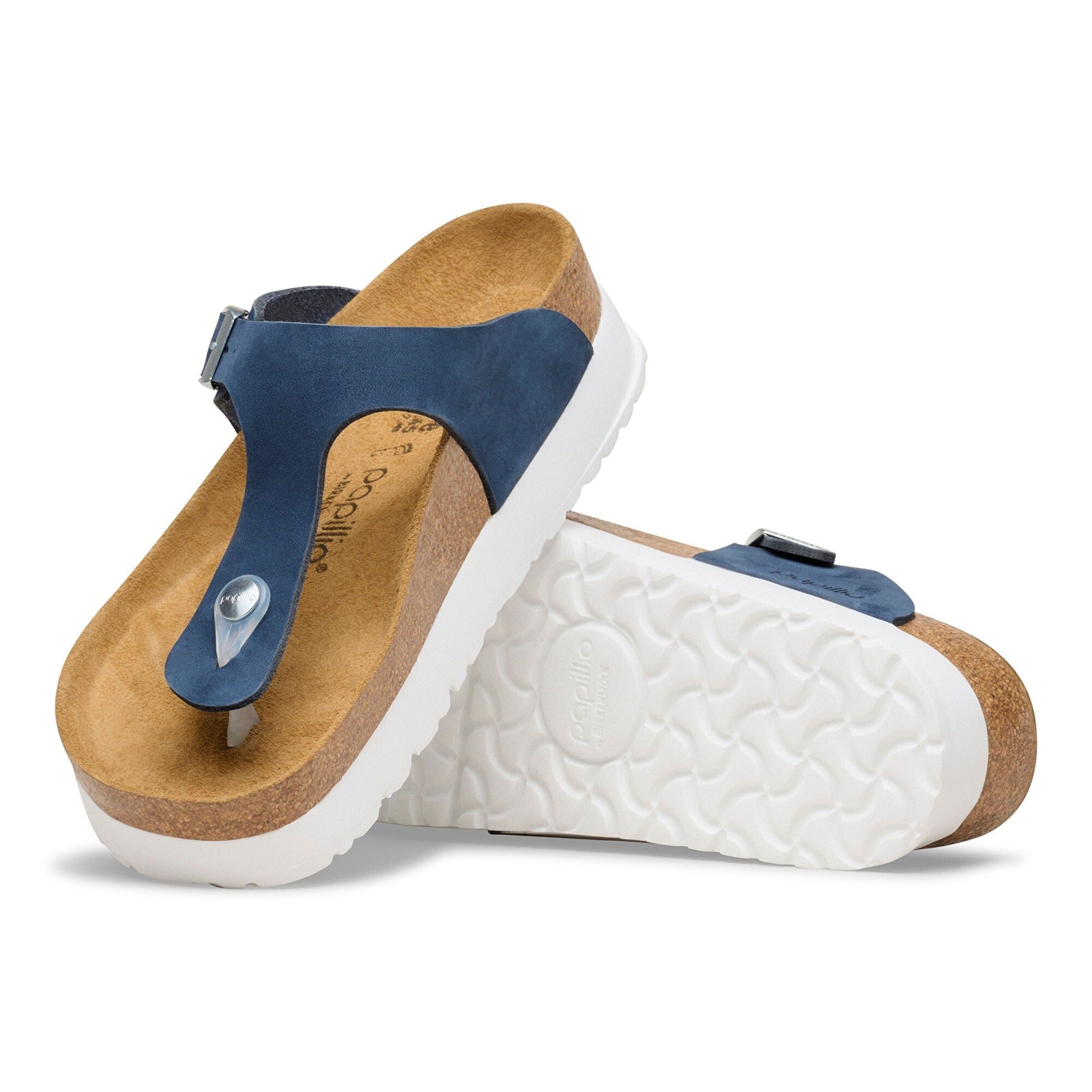 Gizeh Flex Platform | Nubuk | New Navy - sandals - Birkenstock