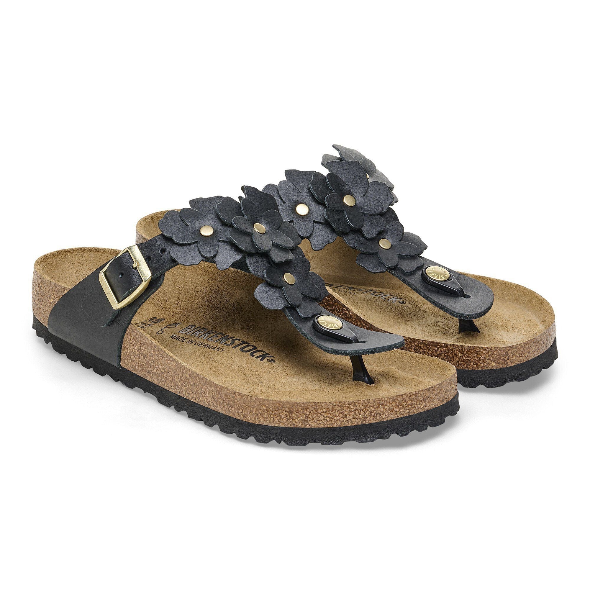 BIRKENSTOCK GIZEH FLW 黒 size39 25cm Gizeh Flower | Leather | Black – Birkenstock Midtown