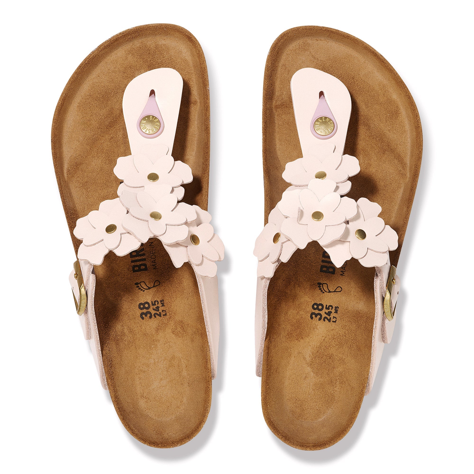 正規品★BIRKENSTOCK Gizeh フラワーエンベリッシュメント BIRKENSTOCK GIZEH Flower ホワイト38