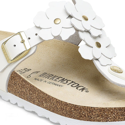 Gizeh Flower | Leather | White - sandals - Birkenstock