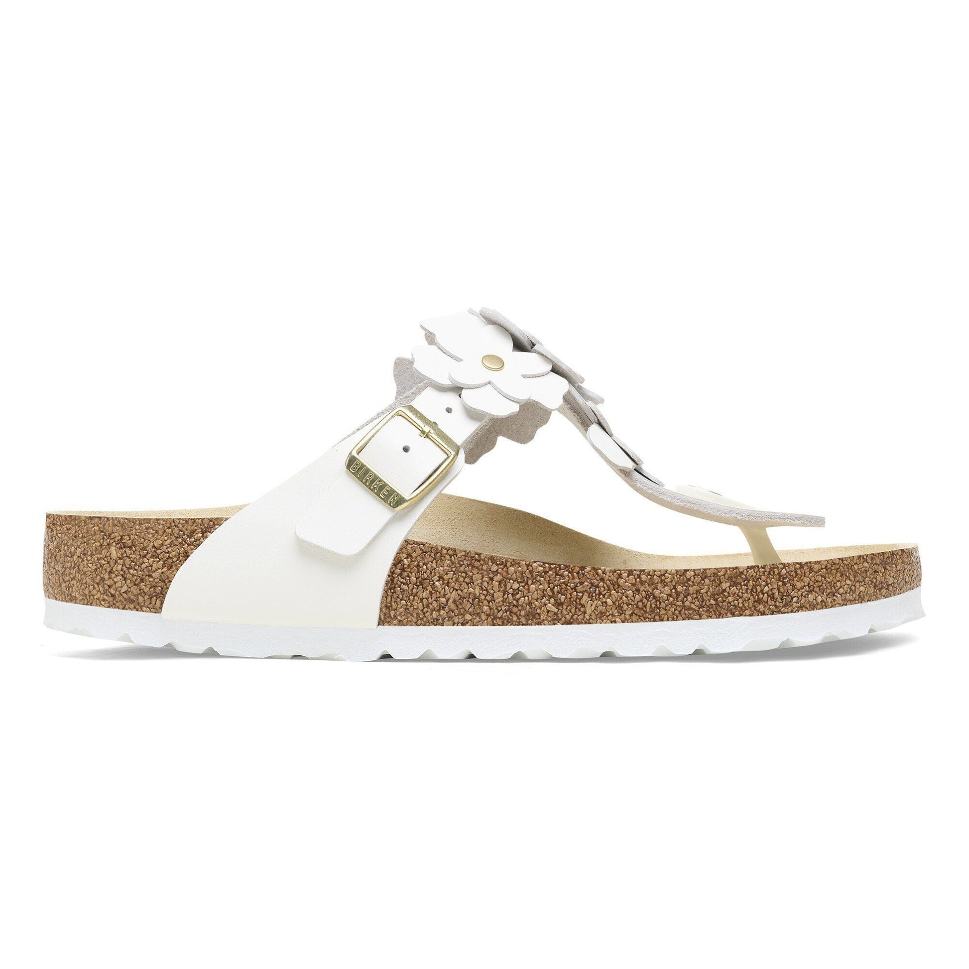 Gizeh Flower | Leather | White - sandals - Birkenstock