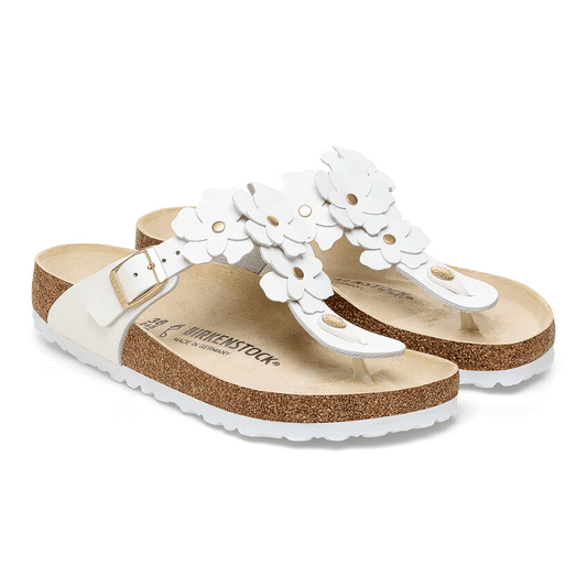 Gizeh Flower | Leather | White - Sandals - Birkenstock