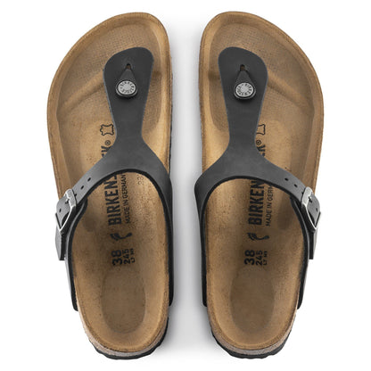 Gizeh | Oiled Leather | Black - sandals - Birkenstock