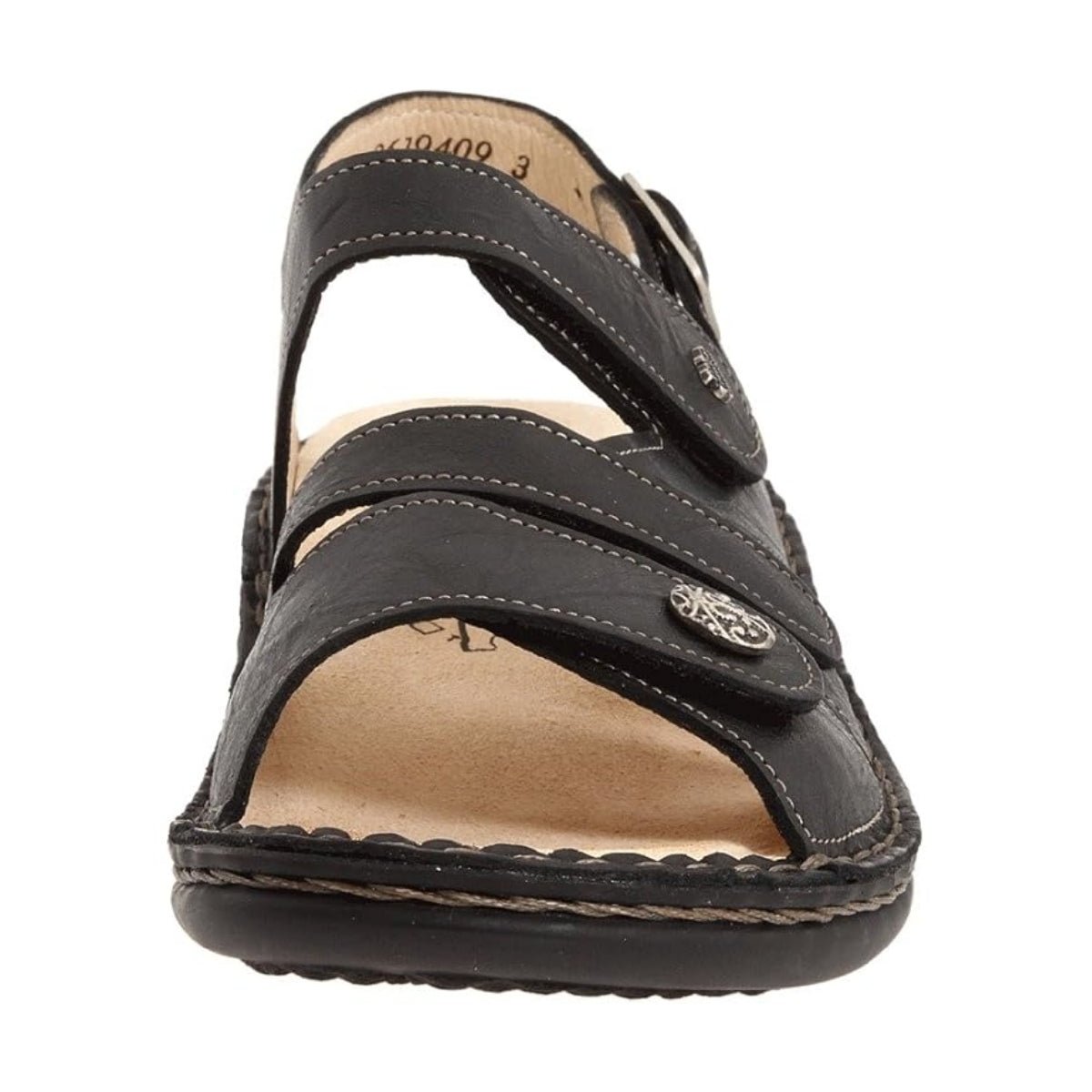 Gomera Soft | Leather| Black Plisseelight - sandals - Finn Comfort