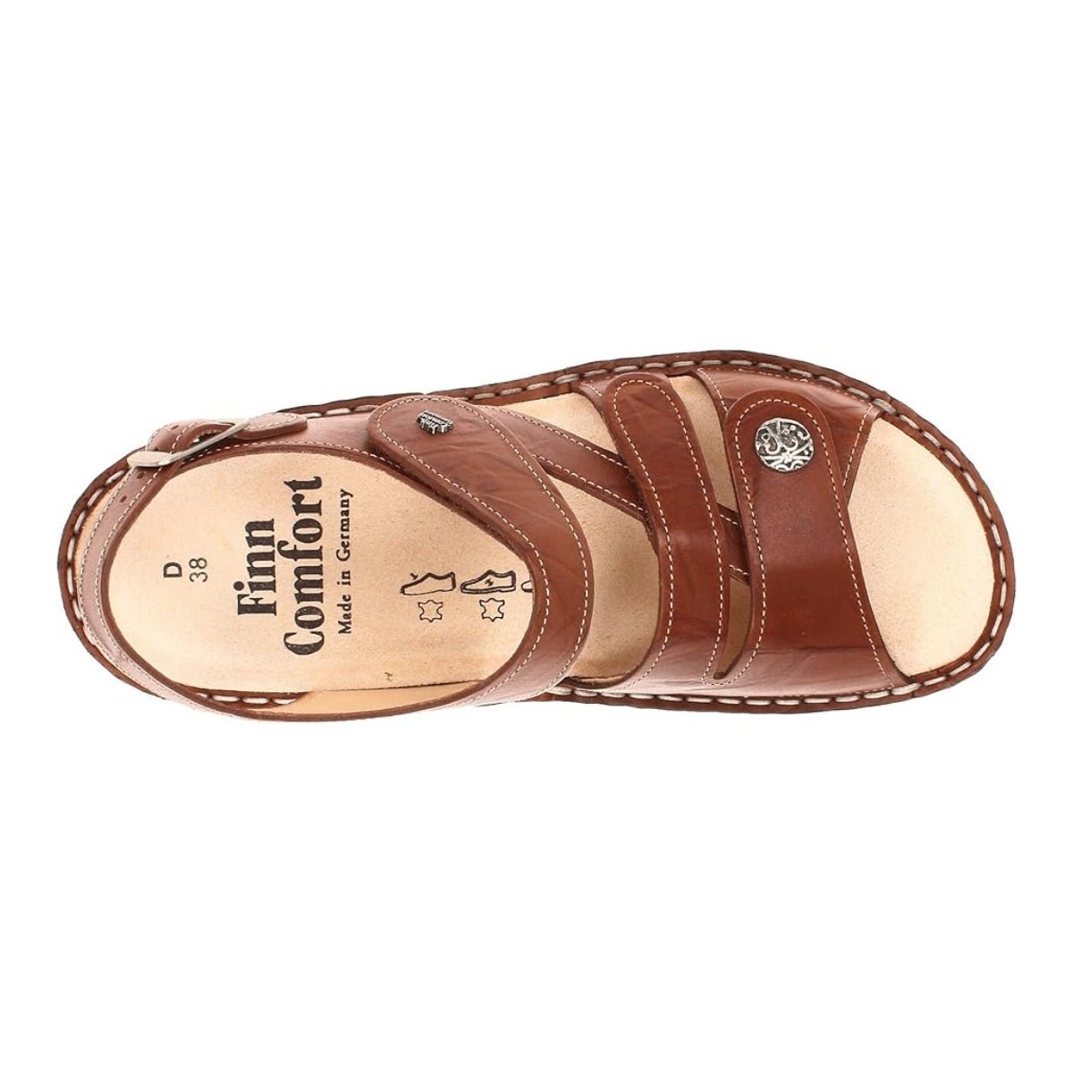 Gomera Soft | Leather| Cognac Plisseelight - sandals - Finn Comfort