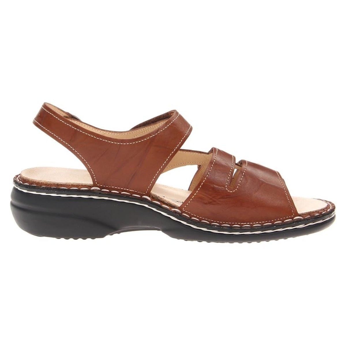 Gomera Soft | Leather| Cognac Plisseelight - sandals - Finn Comfort