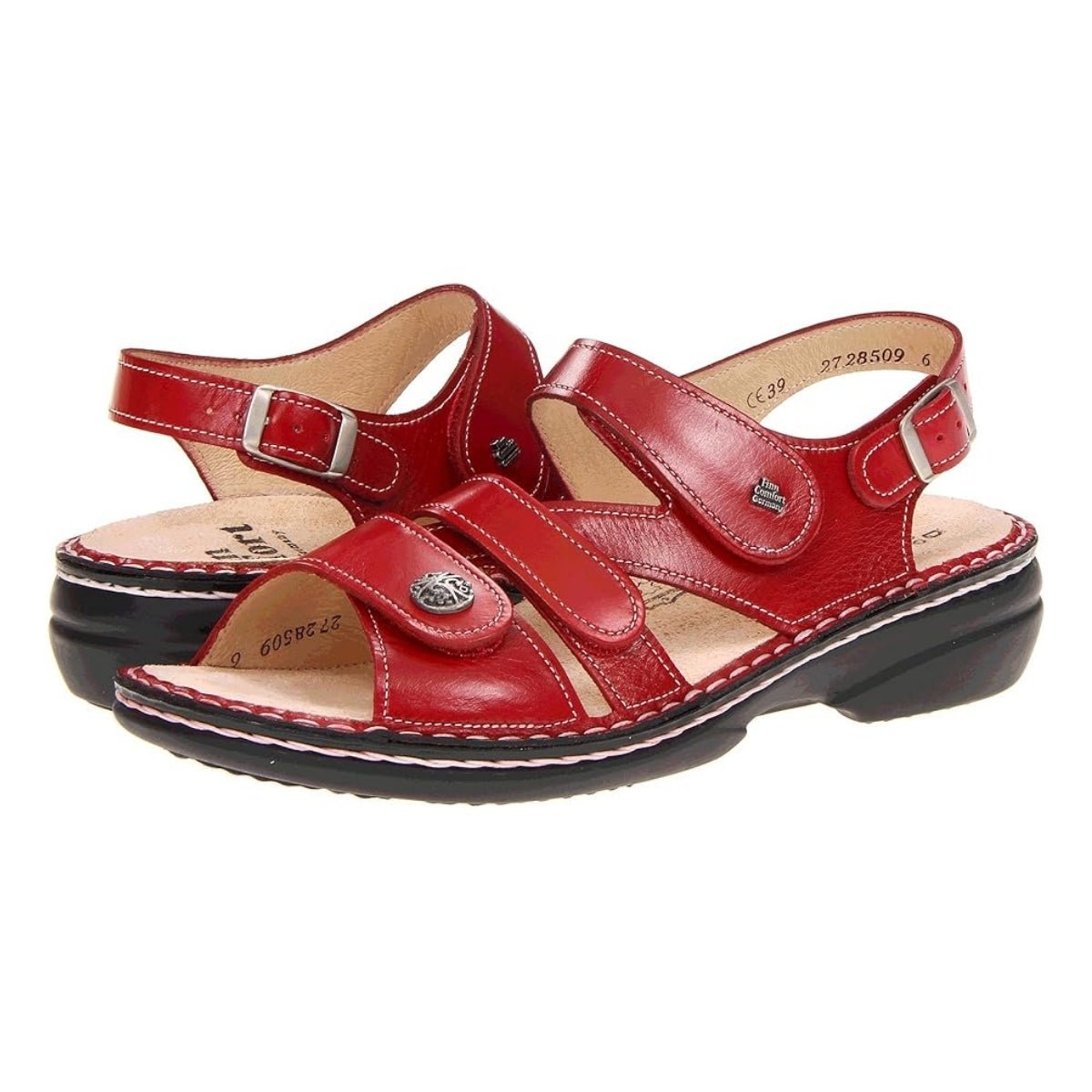 Gomera Soft | Leather| Red Light - sandals - Finn Comfort