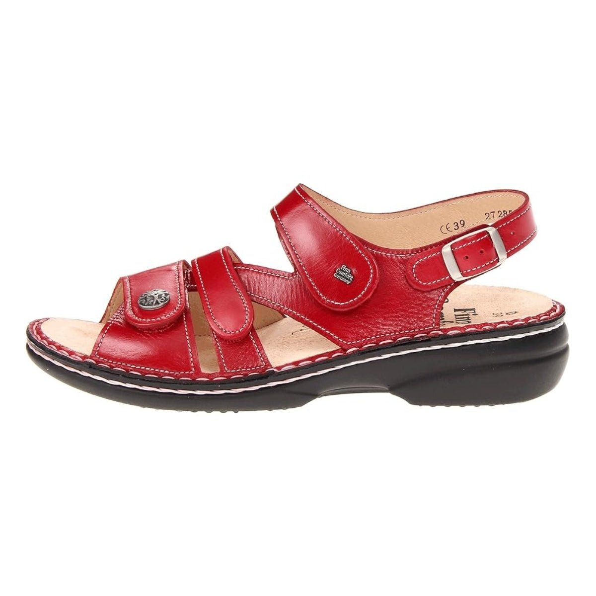 Gomera Soft | Leather| Red Light - sandals - Finn Comfort