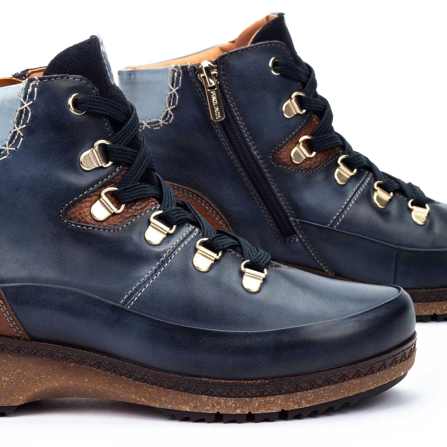 Granada Lace Boot | Leather | Blue - Boot - Pikolinos