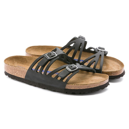 Granada | Soft Footbed | Oiled Leather | Black - sandals - Birkenstock