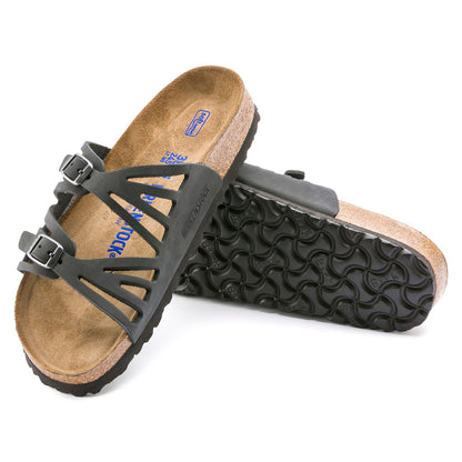 Granada | Soft Footbed | Oiled Leather | Black - sandals - Birkenstock