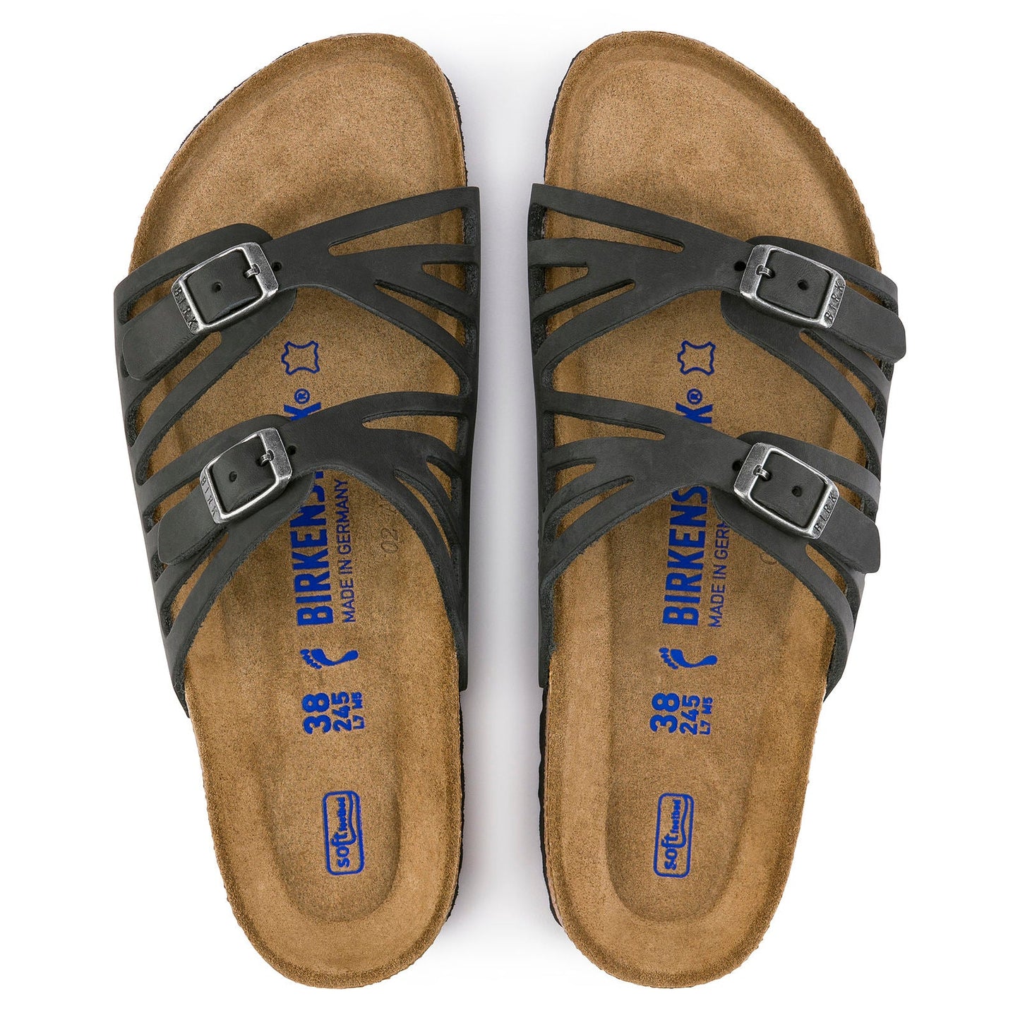 Granada | Soft Footbed | Oiled Leather | Black - sandals - Birkenstock