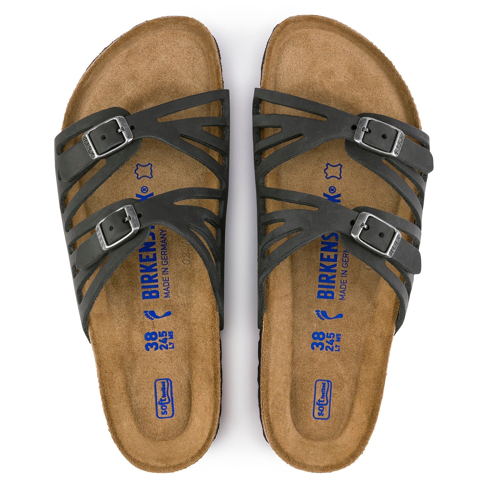 Granada | Soft Footbed | Oiled Leather | Black - sandals - Birkenstock