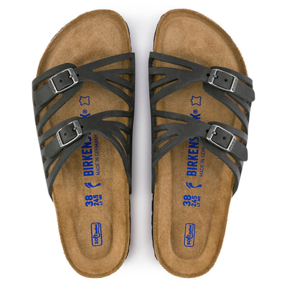 Granada | Soft Footbed | Oiled Leather | Black - sandals - Birkenstock