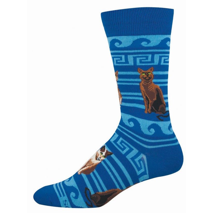 Greek Cats | Men | Blue - socks - Socksmith
