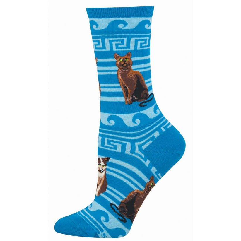 Greek Cats | Women | Blue - socks - Socksmith