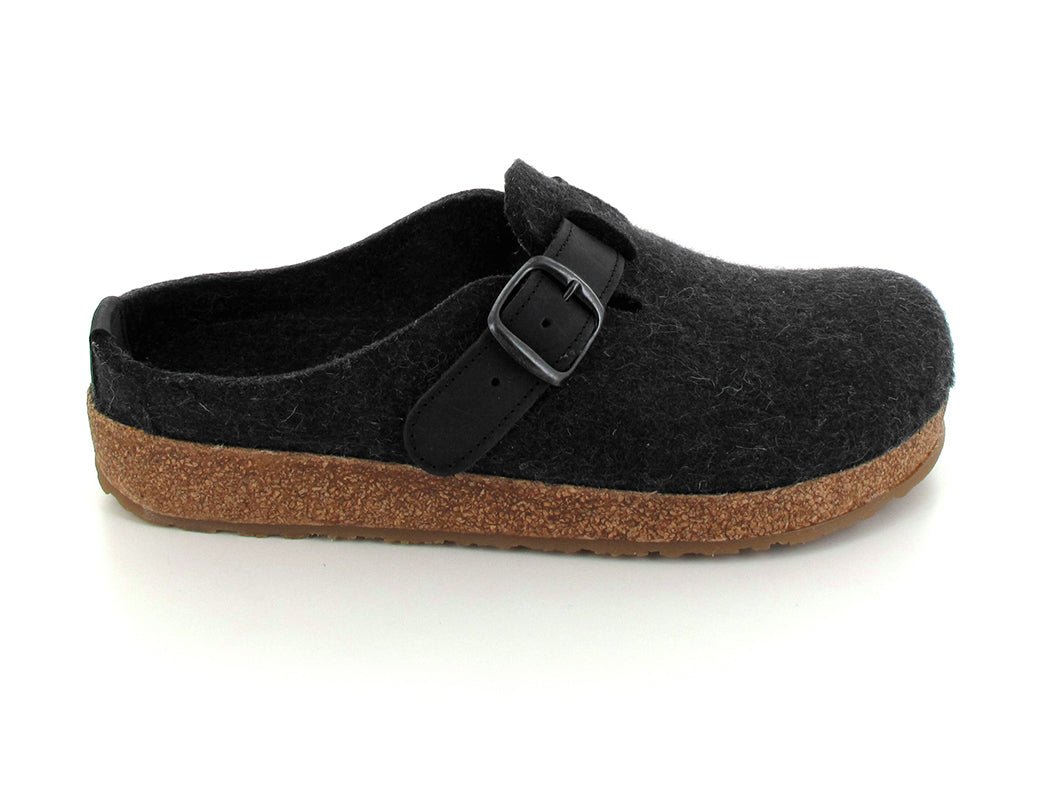 Grizzly Buckle | Charcoal - Slipper - Haflinger