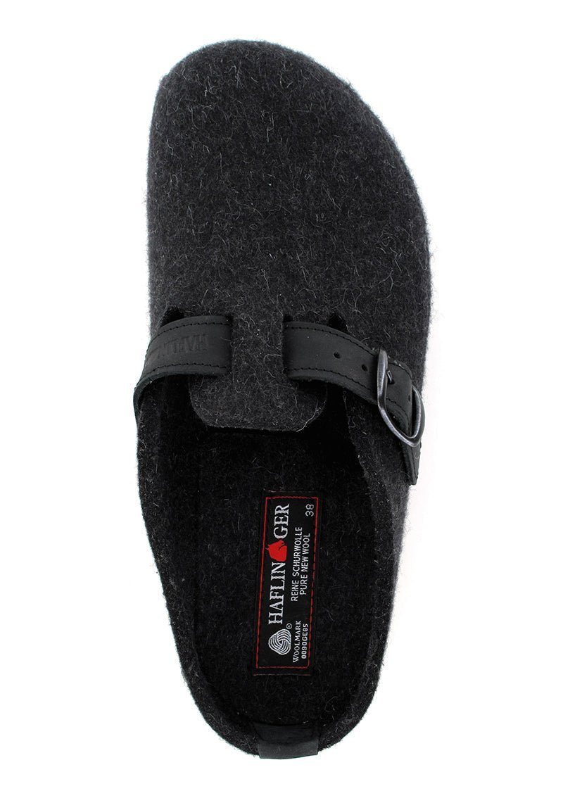 Grizzly Buckle | Charcoal - Slipper - Haflinger