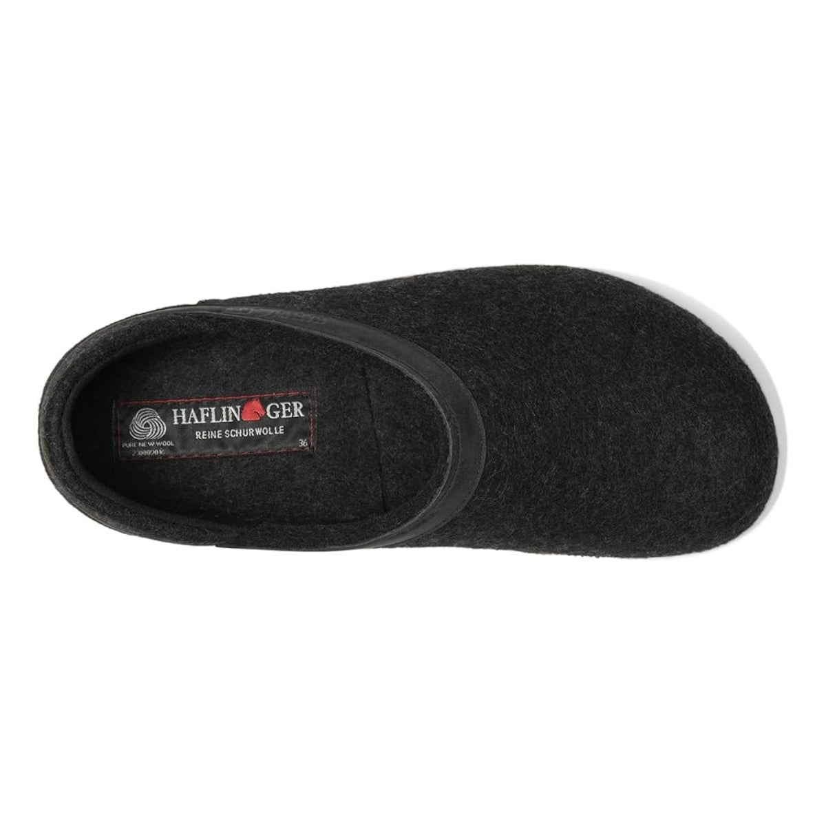 Grizzly Leather Heel GZH | Wool | Charcoal - Slipper - Haflinger