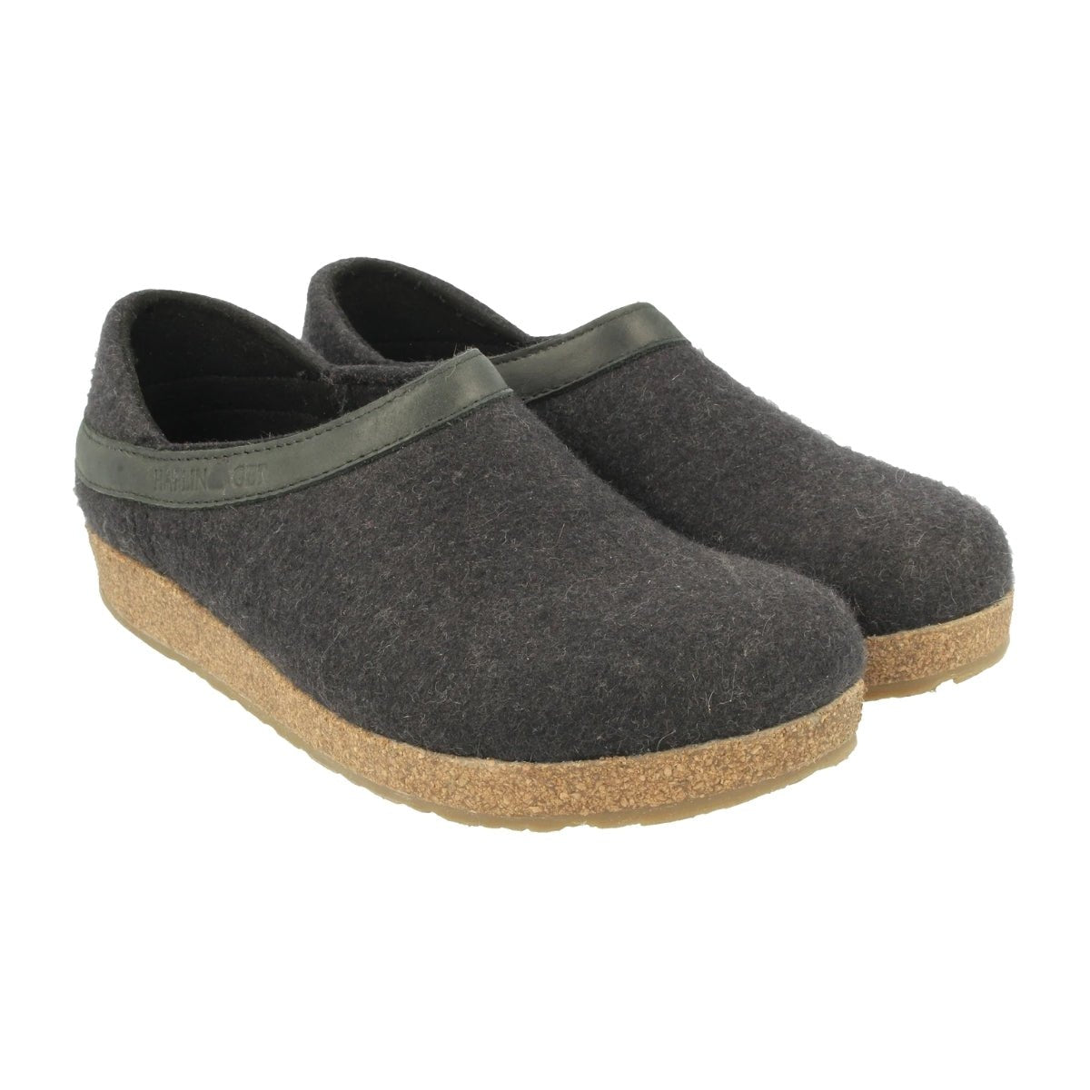 Grizzly Leather Heel GZH | Wool | Charcoal - Slipper - Haflinger