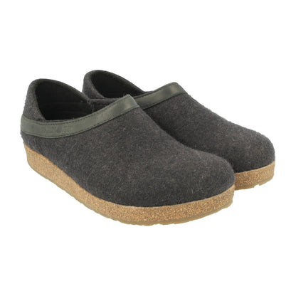 Grizzly Leather Heel GZH | Wool | Charcoal - Slipper - Haflinger