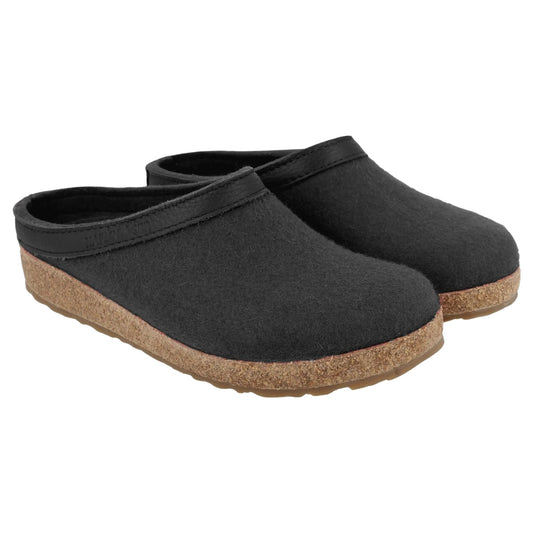 Grizzly Leather | Wool | Smokey Brown - Slipper - Haflinger