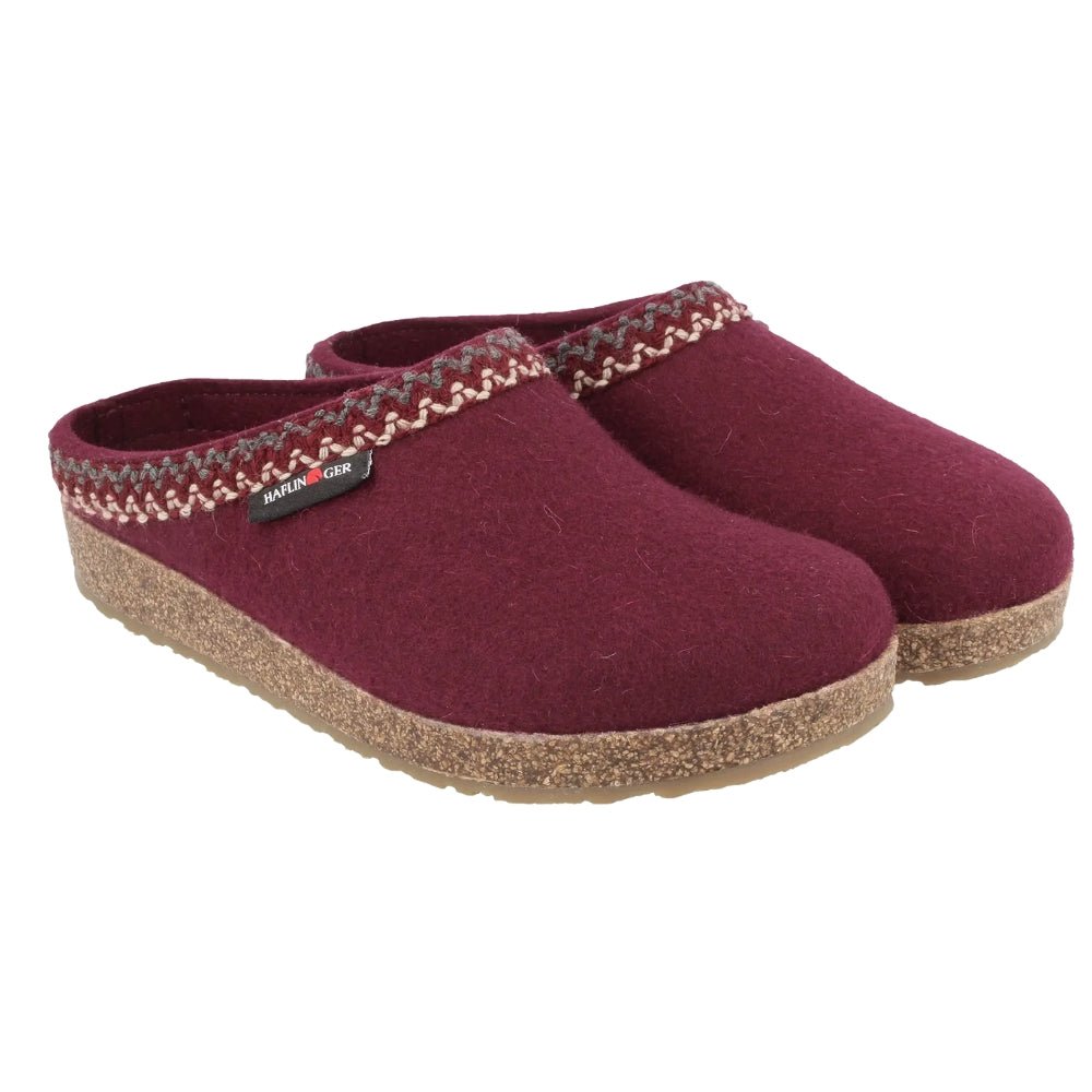 Grizzly Zig Zag | Wool | Bordo - Slipper - Haflinger
