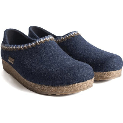 Grizzly Zig Zag | Wool | Captain Blue - Slipper - Haflinger