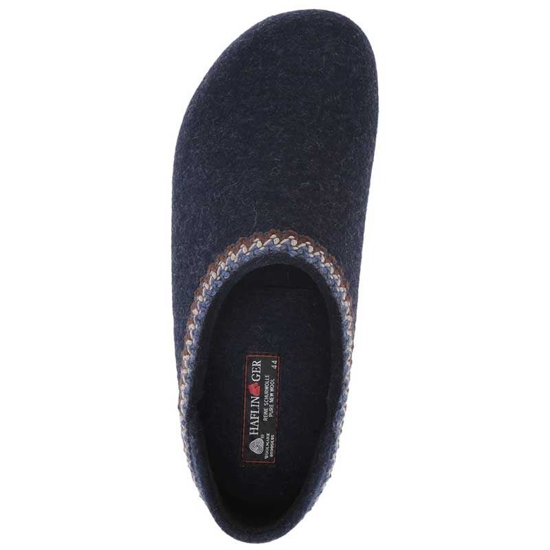 Grizzly Zig Zag | Wool | Captain Blue - Slipper - Haflinger