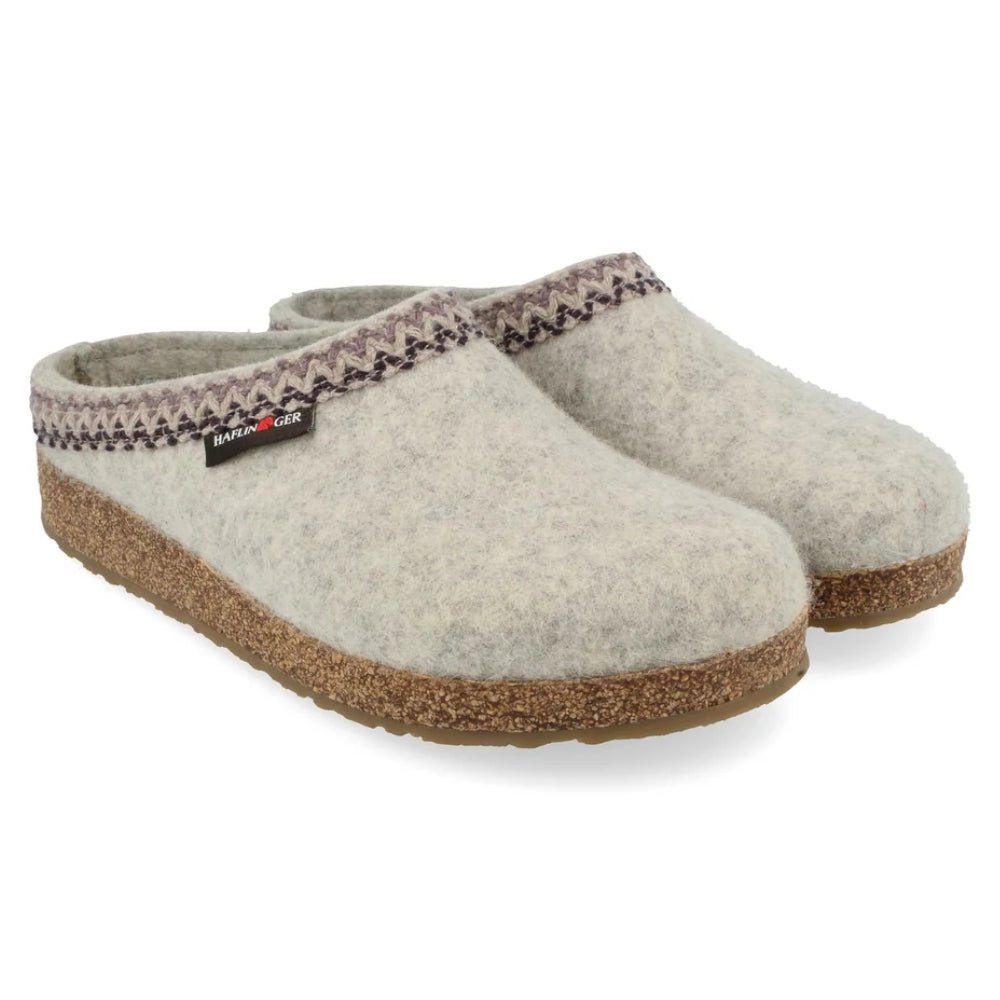 Grizzly Zig Zag | Wool | Silver Grey - Slipper - Haflinger