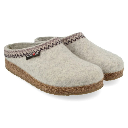 Grizzly Zig Zag | Wool | Silver Grey - Slipper - Haflinger