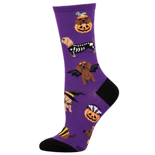 Halloweiner Dogs | Women | Purple - socks - Socksmith