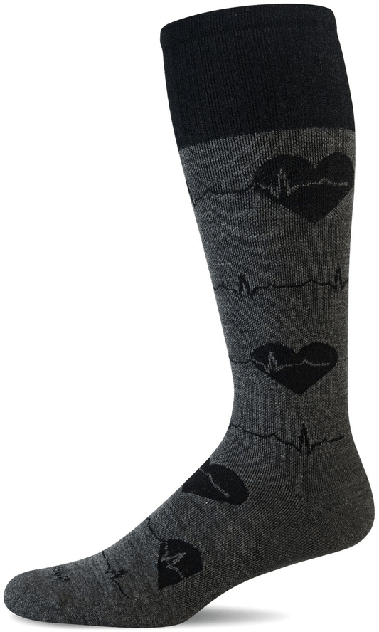 Heartbeat | Compression | Women | Charcoal - socks - Sockwell