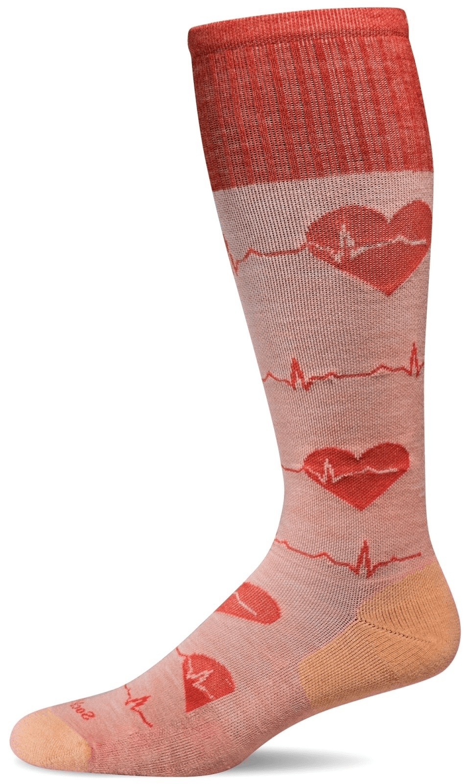 Heartbeat | Compression | Women | Peach - Socks - Sockwell