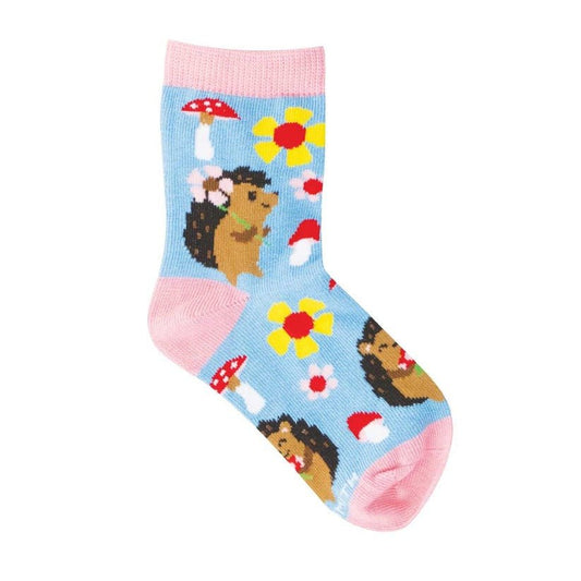 Hedgie Floral | Kids | Blue - socks - Socksmith