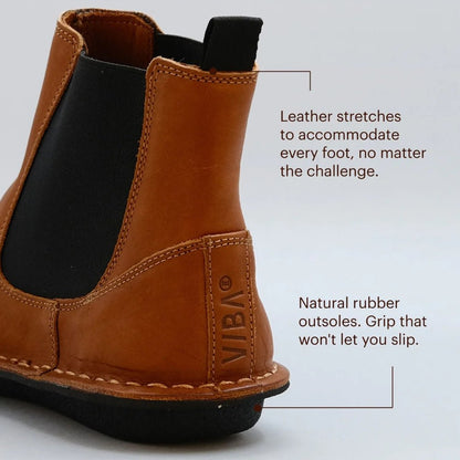 Helsinki | Leather | Cognac - Boot - VIBAe