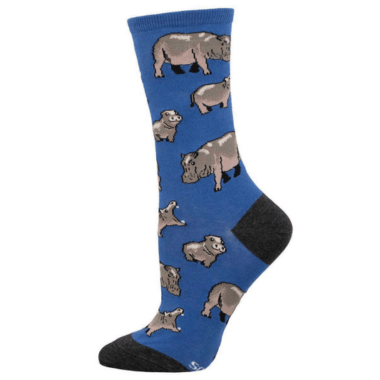 Herd Of Hippos | Women | Blue - Socks - Socksmith